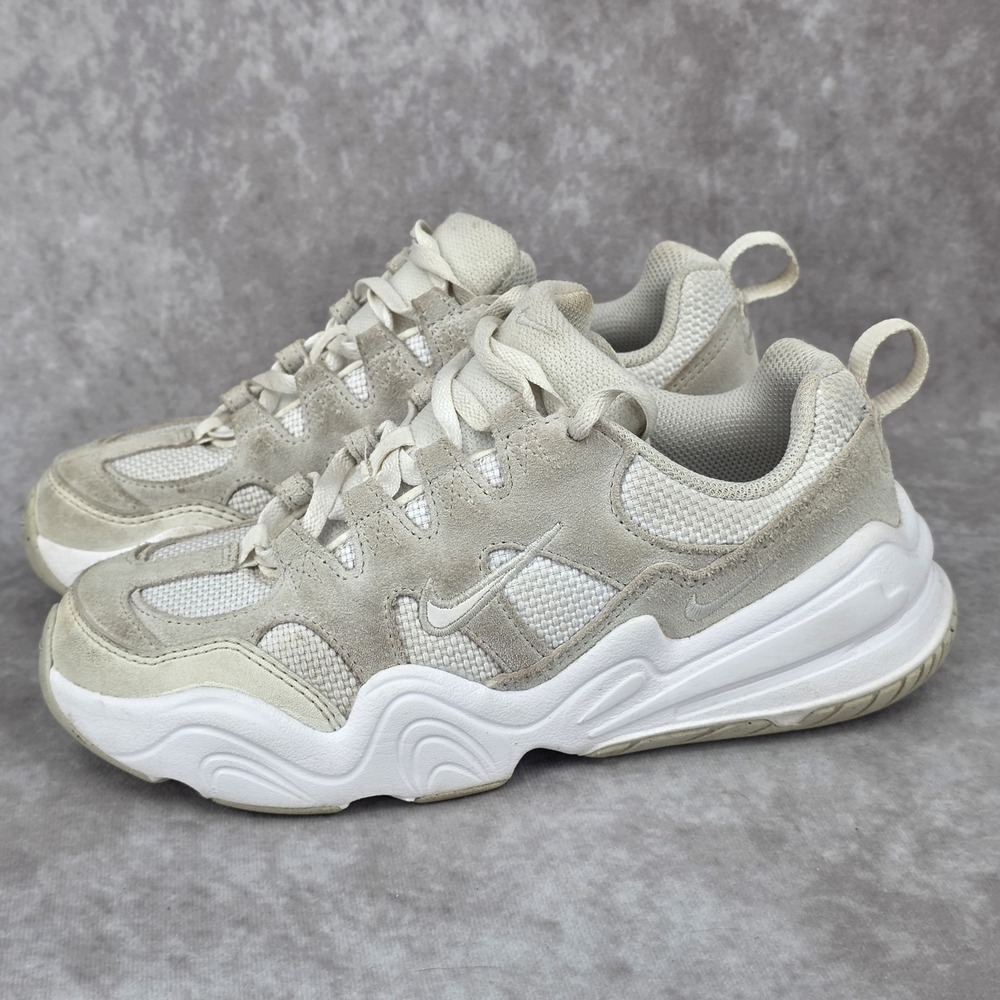 Nike Tech Hera White Photon Dust Mesh Suede Lace-Up Womens Size 5.5 Shoes